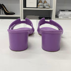 Hermes Oasis Leather Sandals Purple — view 5