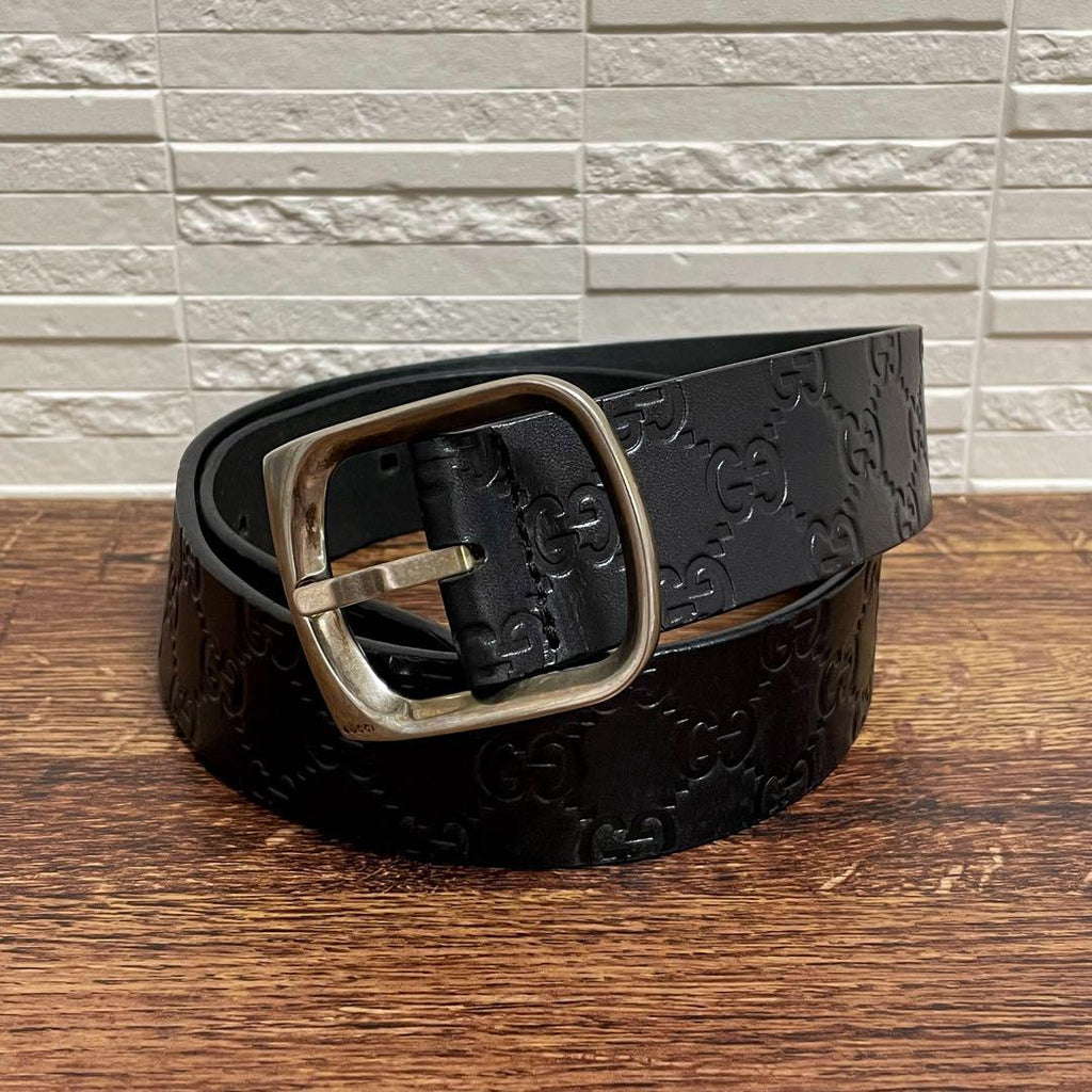 Gucci Marais the GG Interlocking Belt Silver Black