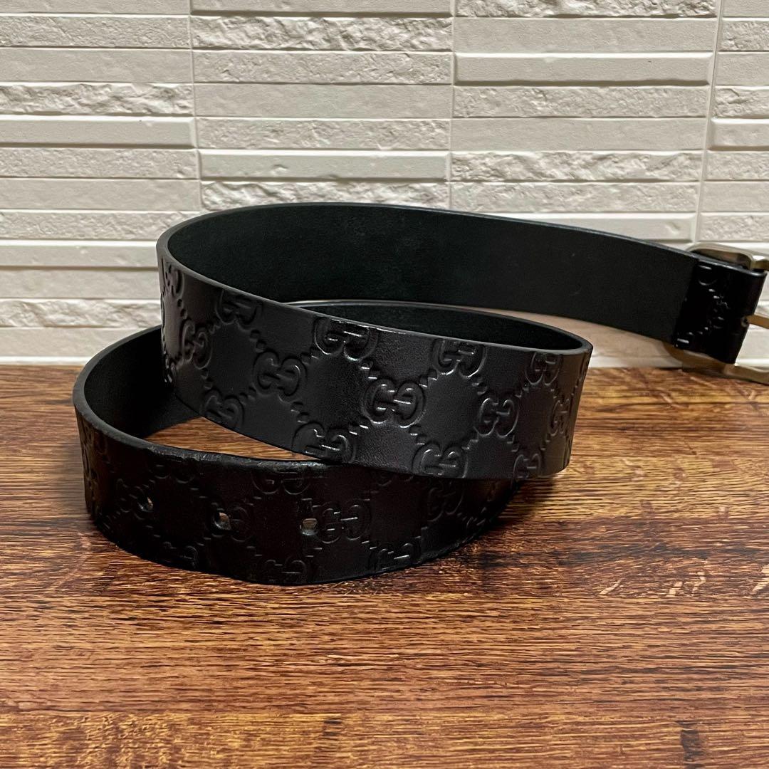 Gucci Marais the GG Interlocking Belt Silver Black — view 3