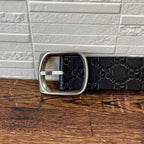 Gucci Marais the GG Interlocking Belt Silver Black — view 6