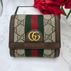 Gucci Fold Wallet Ophidia Sherry Line GG
