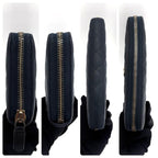 Chanel Quilted Caviar Leather Zip Around Wallet Navy — view 6