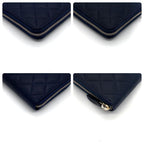 Chanel Quilted Caviar Leather Zip Around Wallet Navy — view 7