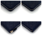 Chanel Quilted Caviar Leather Zip Around Wallet Navy — view 8