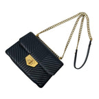 Prada Leather Chain Shoulder Bag Black — view 3