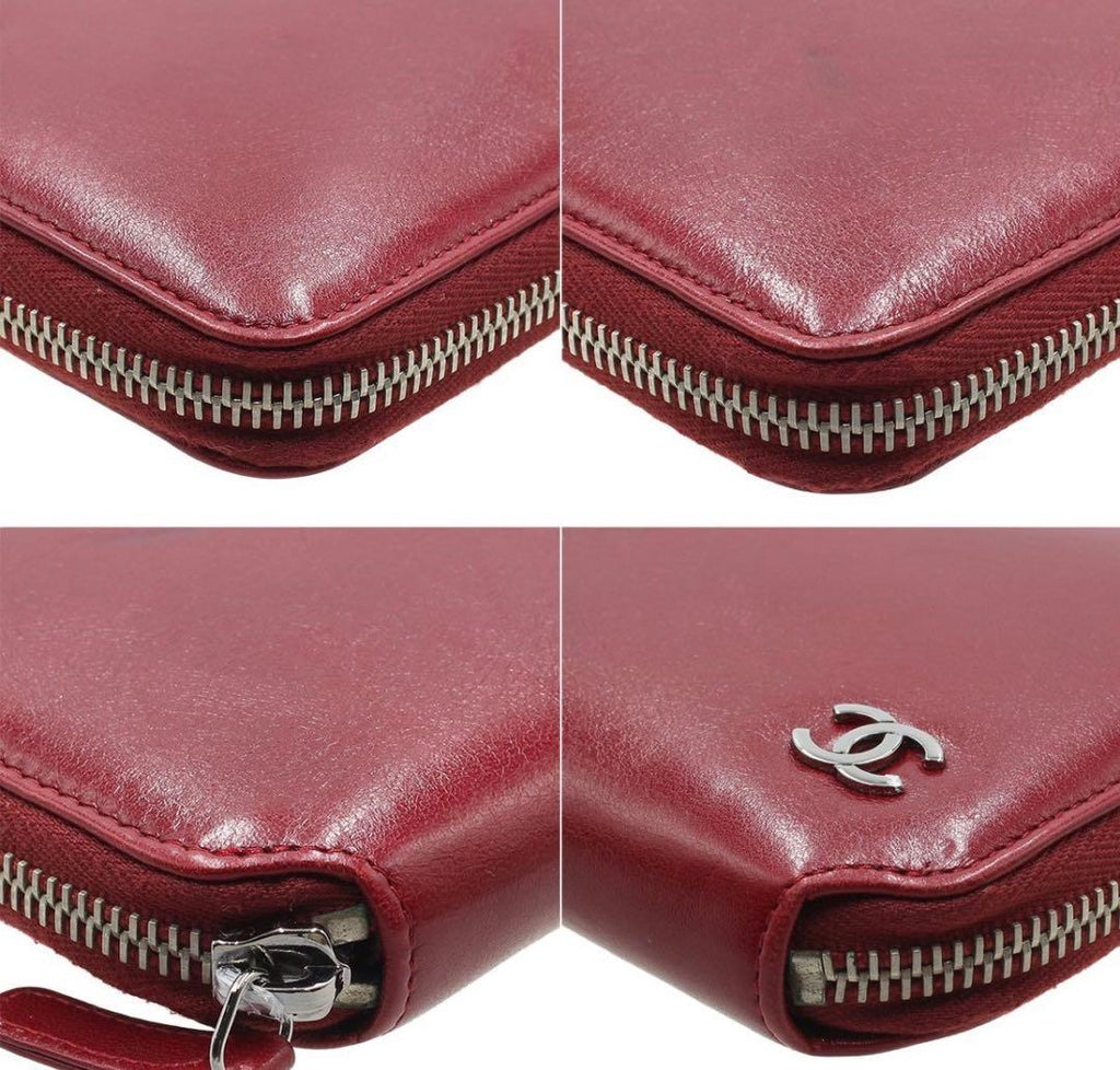 Chanel CC Logo Leather Zip Around Wallet — view 4