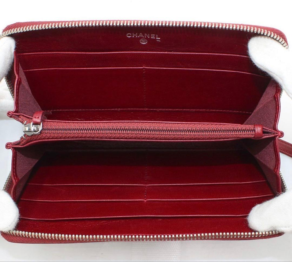 Chanel CC Logo Leather Zip Around Wallet — view 6