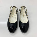 Chanel CC Logo Camellia Leather Chain Strap Flat Shoes — view 2