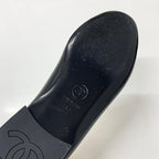 Chanel CC Logo Camellia Leather Chain Strap Flat Shoes — view 8