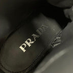 Prada Re-Nylon Leather Triangle Logo Boots Black — view 8