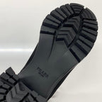 Prada Re-Nylon Leather Triangle Logo Boots Black — view 9