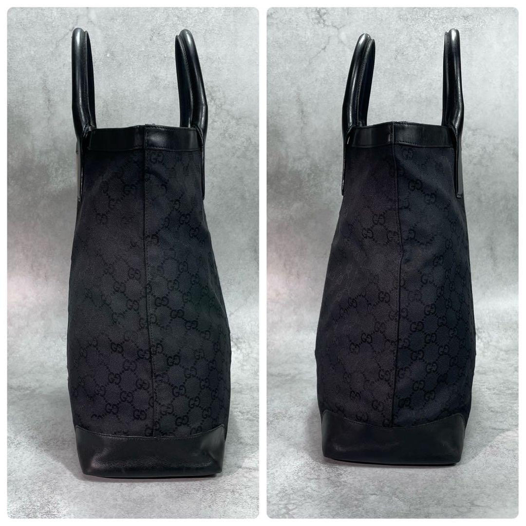 Gucci GG Sherry Line Tote Black Beige Logo — view 7