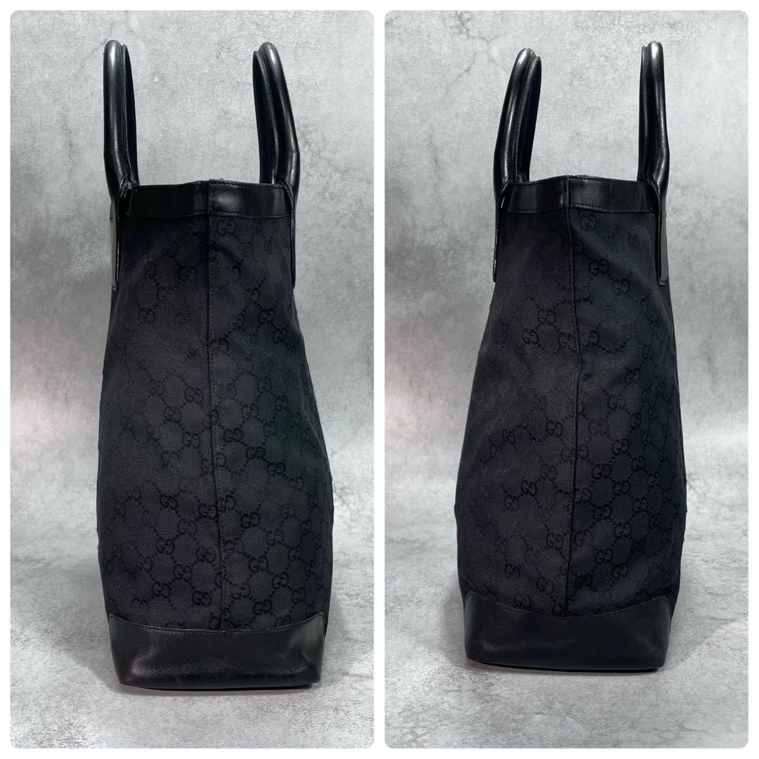 Gucci GG Sherry Line Tote Black Beige Logo — view 7