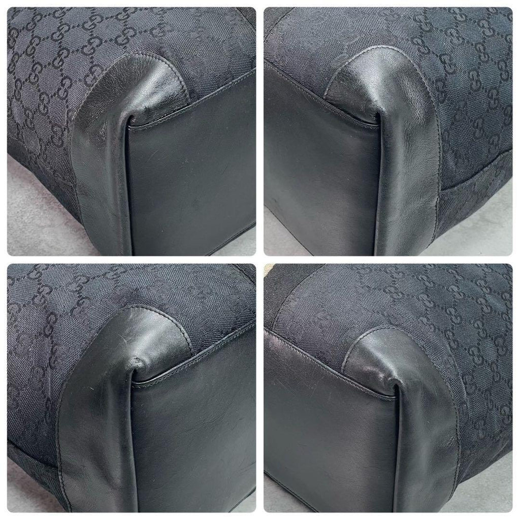 Gucci GG Sherry Line Tote Black Beige Logo — view 9