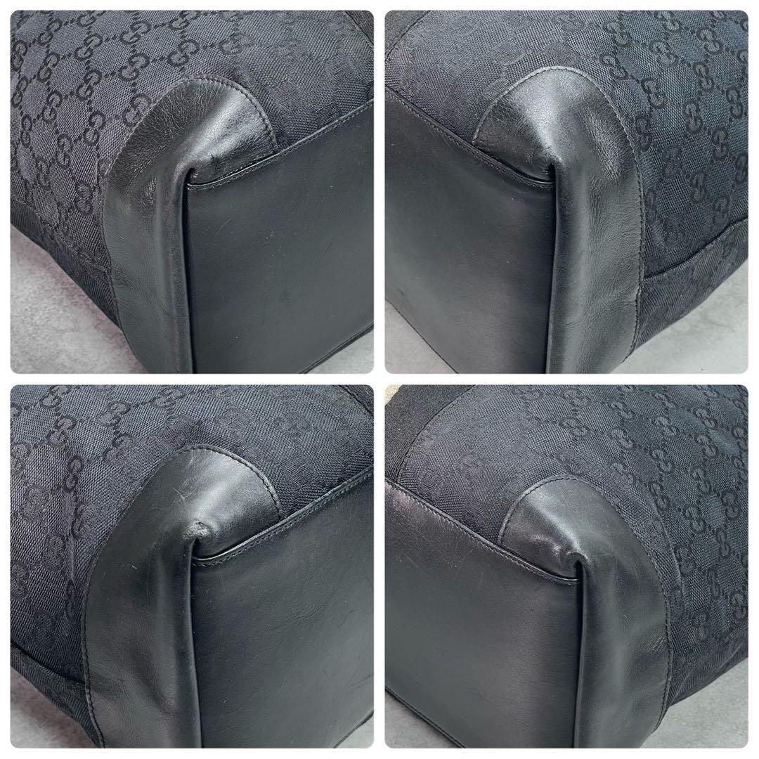 Gucci GG Sherry Line Tote Black Beige Logo — view 9