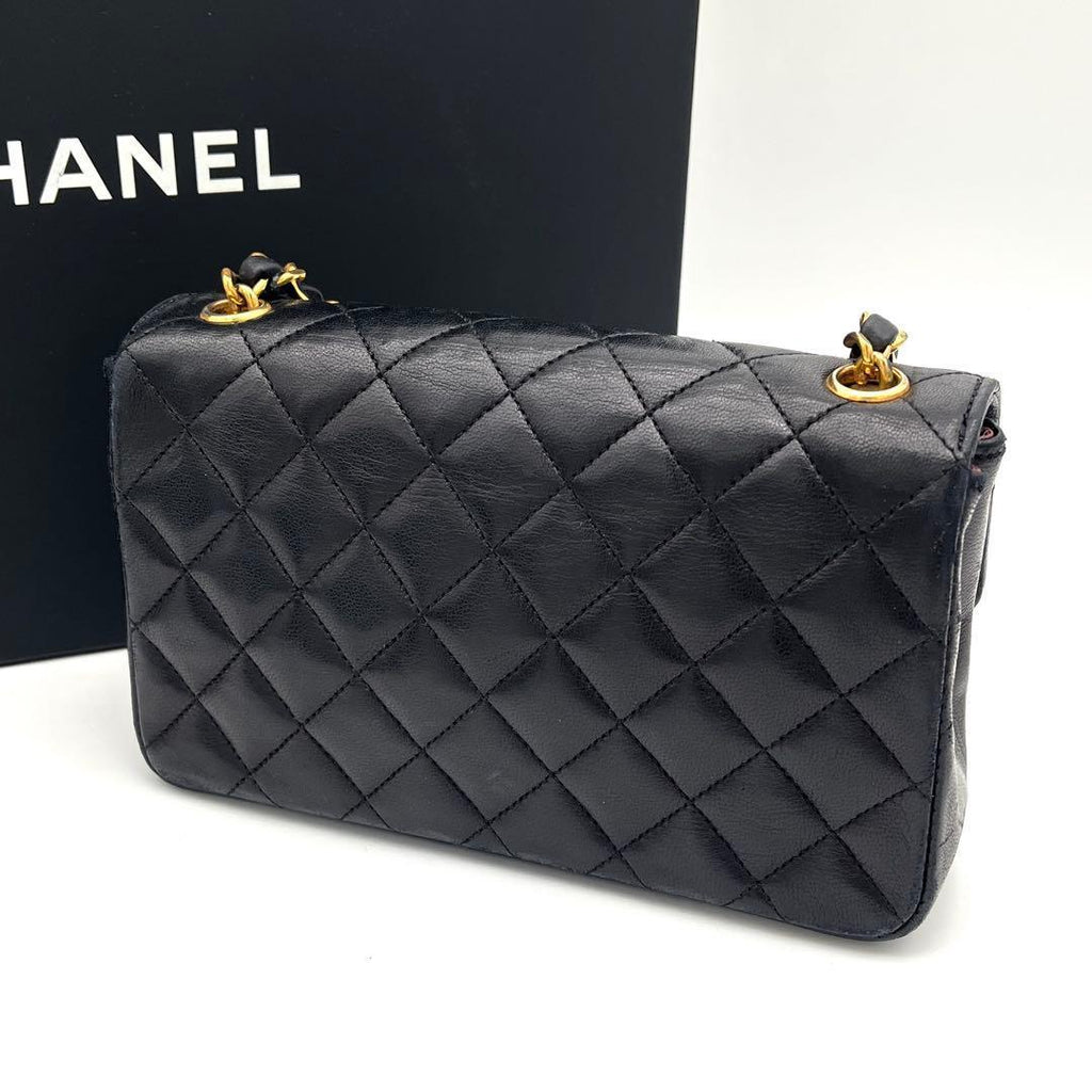 Chanel Mini Quilted Lambskin Shoulder Chain Bag Black