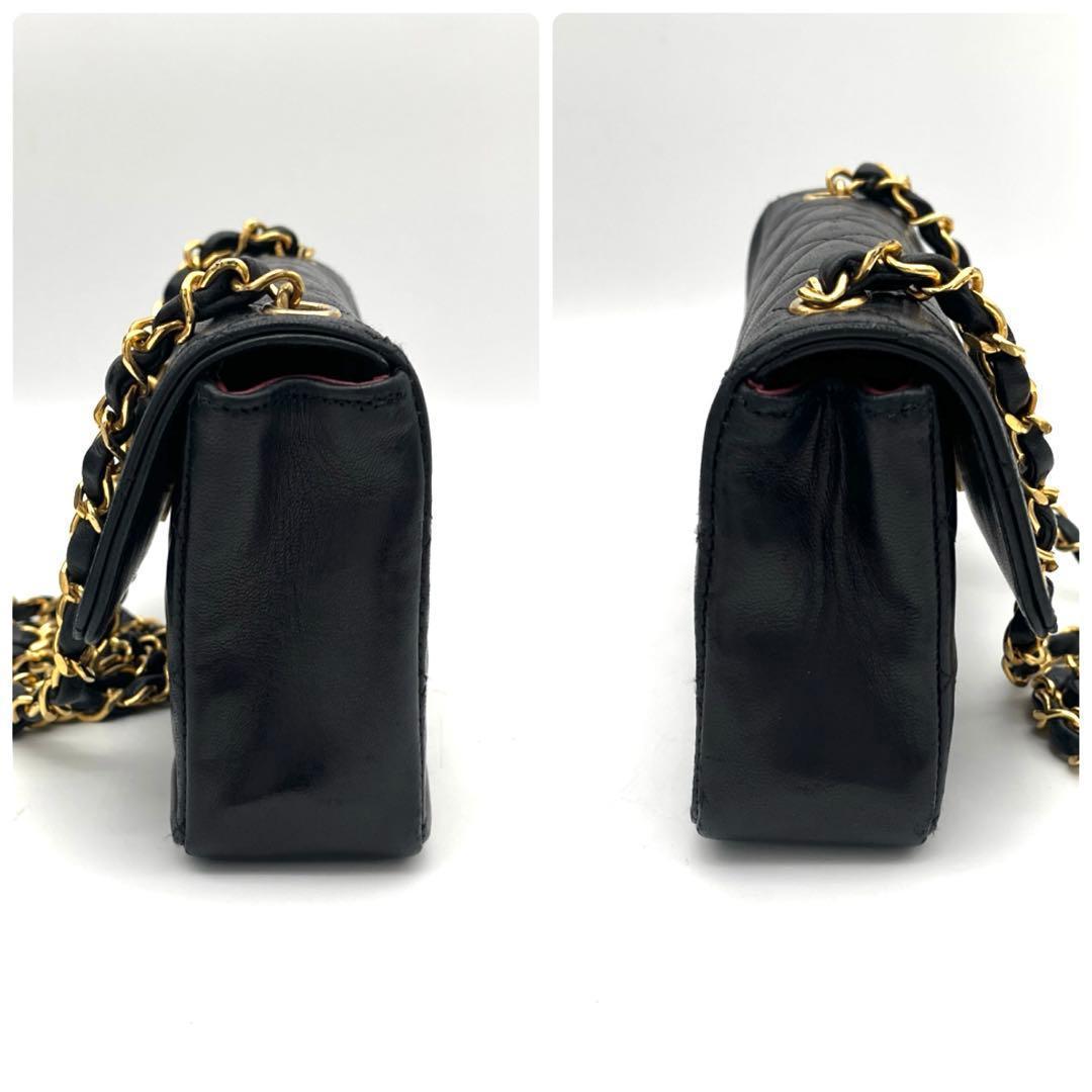 Chanel Mini Quilted Lambskin Shoulder Chain Bag Black