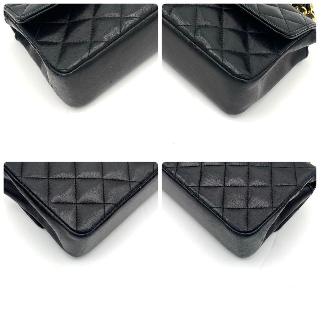 Chanel Mini Quilted Lambskin Shoulder Chain Bag Black