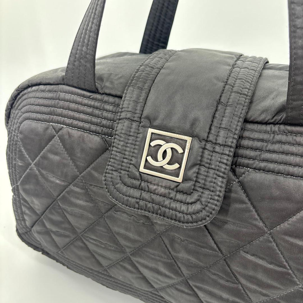 Chanel Sports Line Quilted Mini Boston Bag Black — view 7