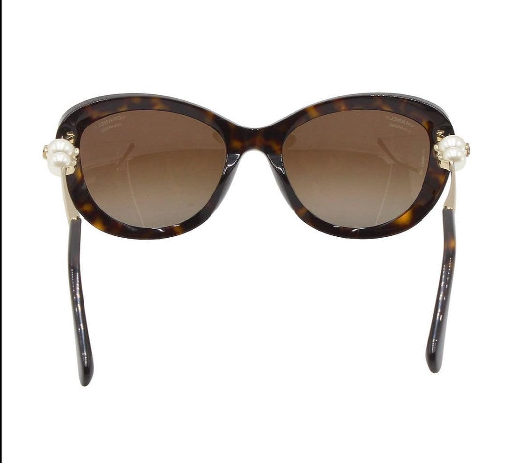 Chanel CC Logo Pearl Tortoiseshell Sunglasses Eyewear — view 3