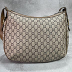 Gucci GG Shoulder Bag Brown Beige Leather Logo — view 3