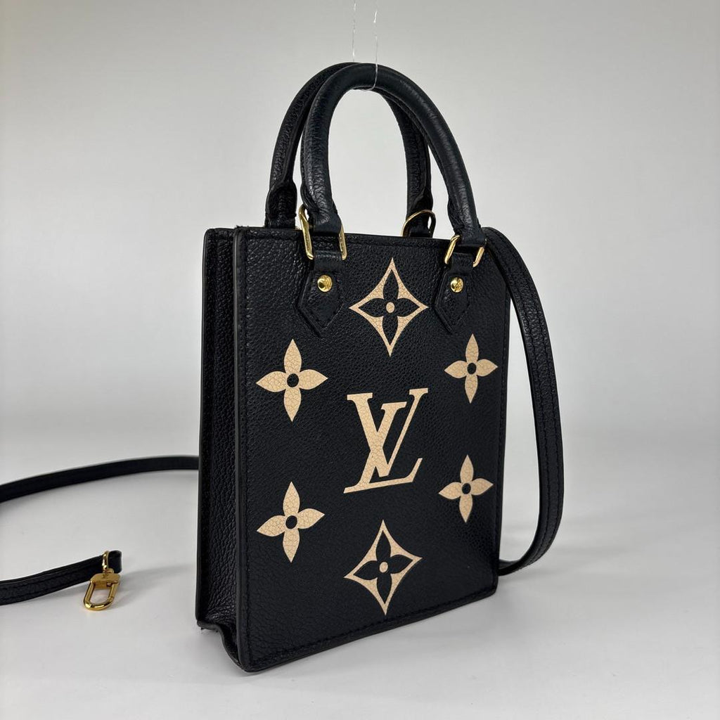 Louis Vuitton Super Monogram Empreinte Petite Sac Plat Black Handbag — view 3