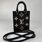 Louis Vuitton Super Monogram Empreinte Petite Sac Plat Black Handbag — view 5