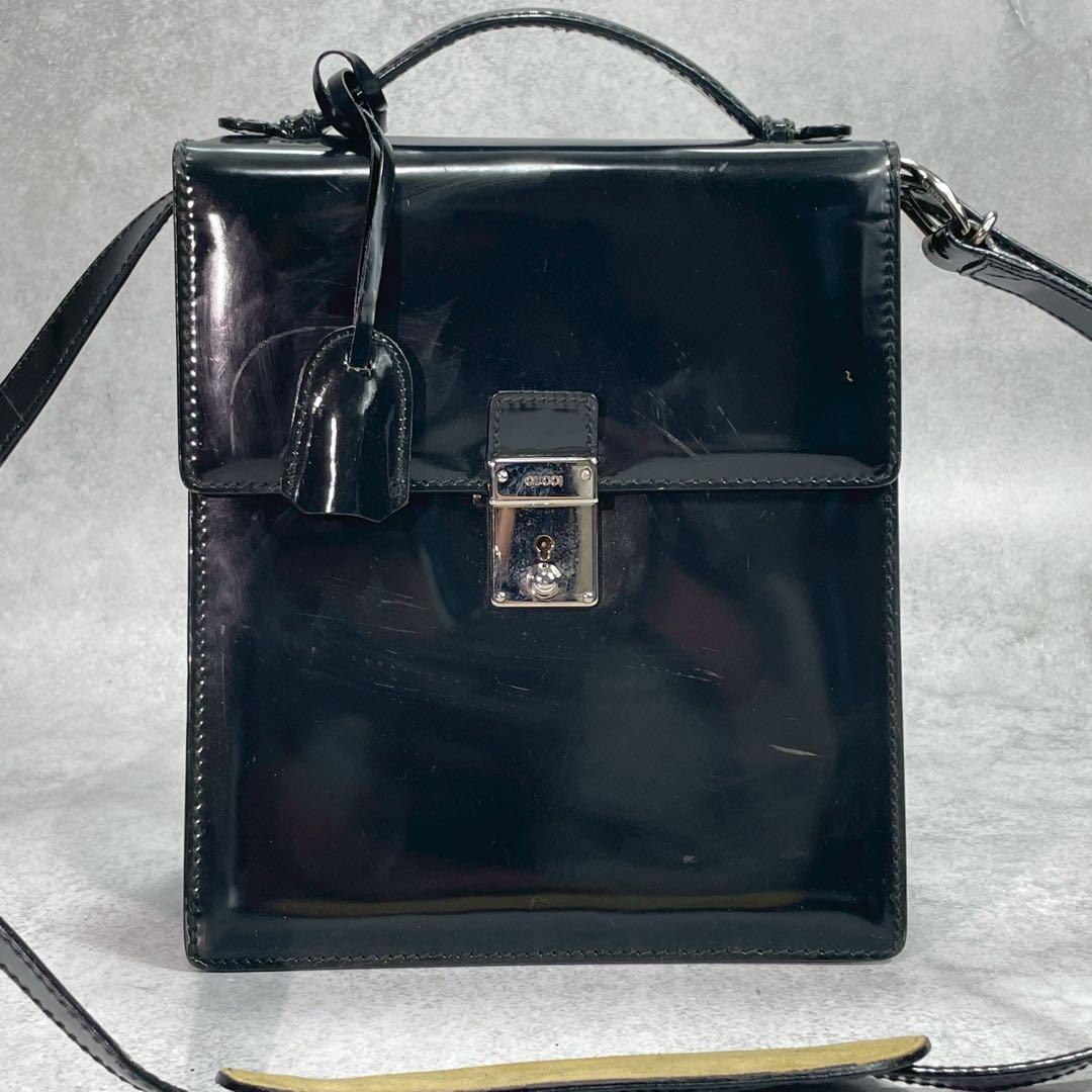 Gucci Shoulder Bag 2-Way Patent Leather Black — view 2
