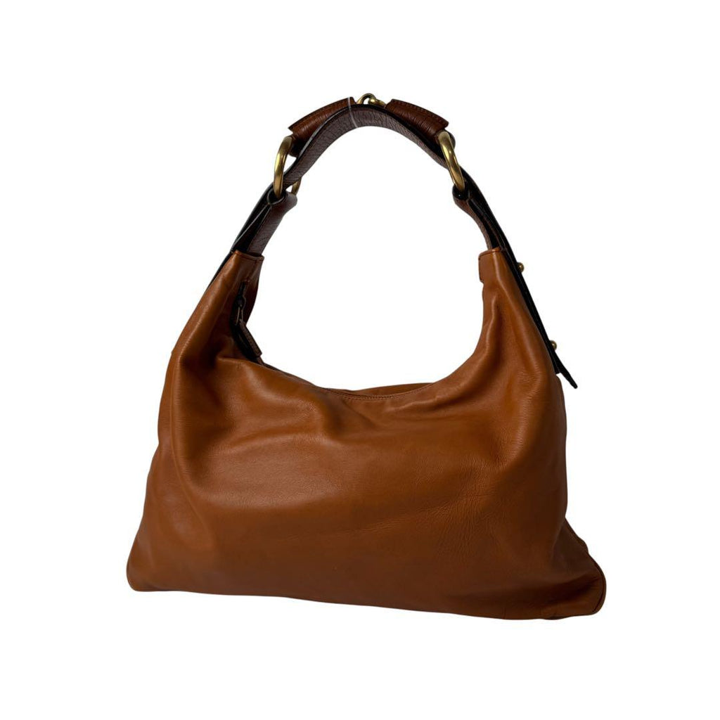 Gucci Horsebit Shoulder Bag Leather Camel