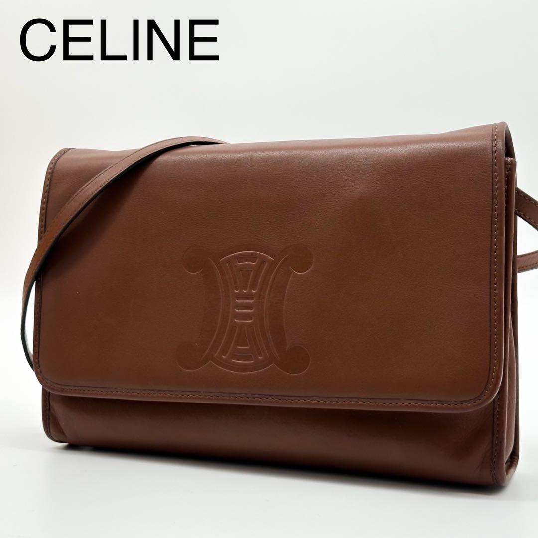 Celine Vintage Triomphe Leather Shoulder