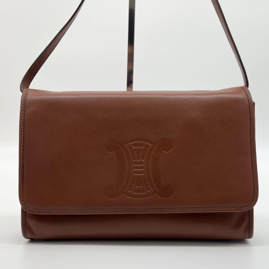 Celine Vintage Triomphe Leather Shoulder — view 2