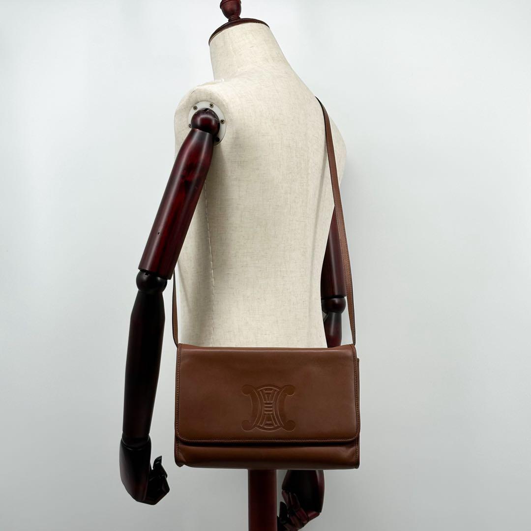 Celine Vintage Triomphe Leather Shoulder — view 4