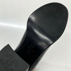 Chanel CC Logo Belt Leather Patent Short Boots Black — view 9