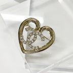 Chanel Brooch Heart Coco Mark Rhinestone