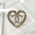 Chanel Brooch Heart Coco Mark Rhinestone — view 3