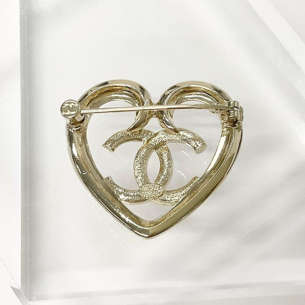 Chanel Brooch Heart Coco Mark Rhinestone — view 4
