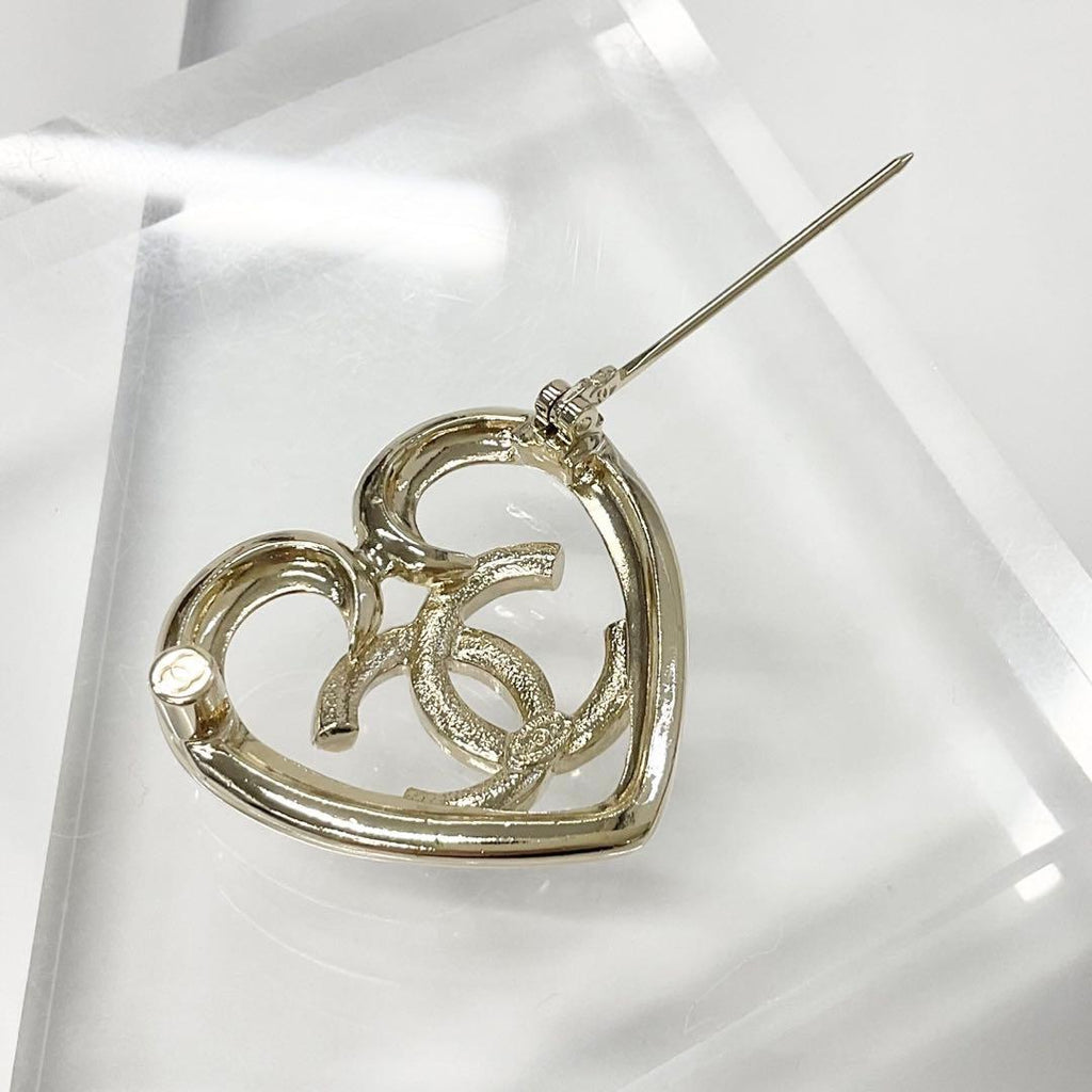 Chanel Brooch Heart Coco Mark Rhinestone — view 5