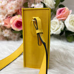 Fendi Box Shoulder Bag Leather Yellow — view 4