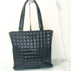 Chanel Choco Bar Tote Enamel Black CC Logo — view 2
