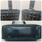 Chanel Choco Bar Tote Enamel Black CC Logo — view 3