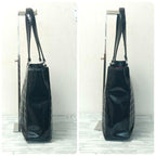 Chanel Choco Bar Tote Enamel Black CC Logo — view 4