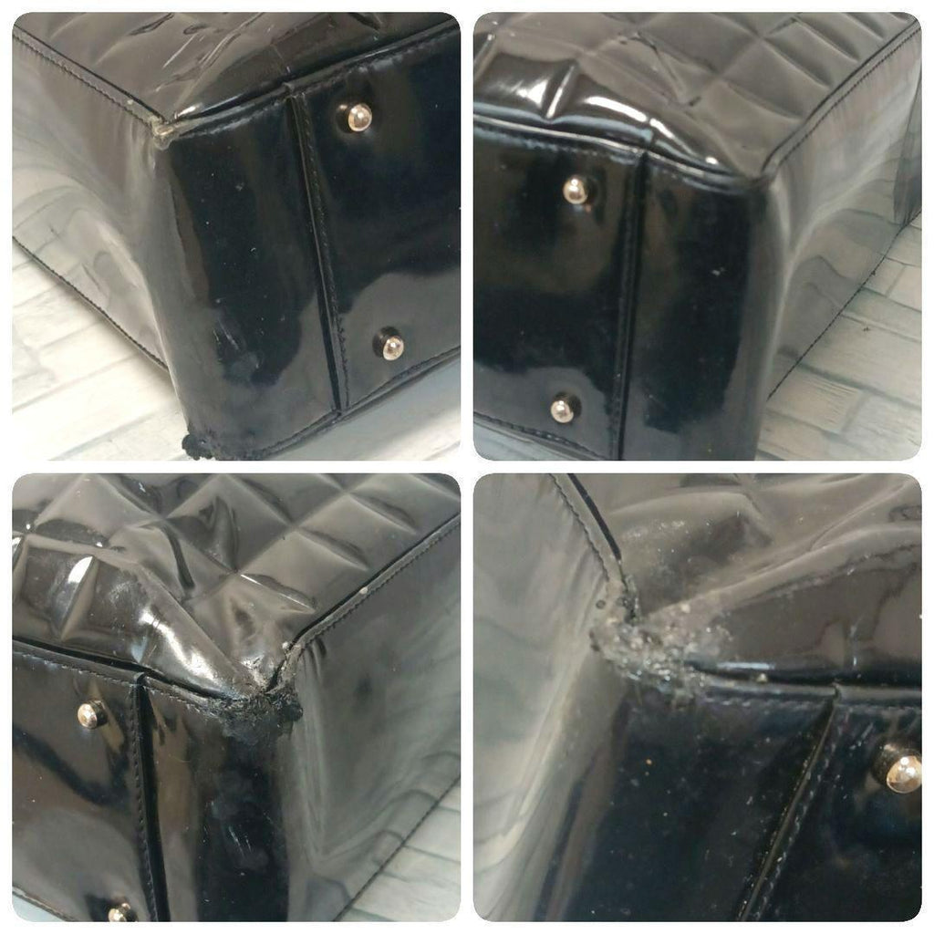 Chanel Choco Bar Tote Enamel Black CC Logo — view 5