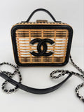 Chanel Rattan Woven Vanity 2-Way Chain Bag