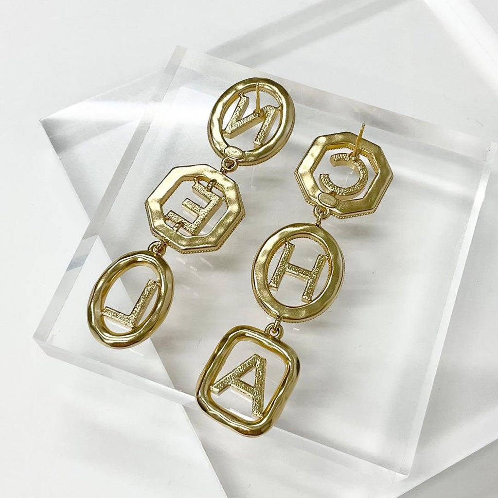 Chanel Earrings CC Logo Rhinestone Gold — view 3