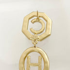 Chanel Earrings CC Logo Rhinestone Gold — view 5