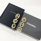 Chanel Earrings CC Logo Rhinestone Gold — view 9