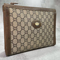 Gucci GG Clutch Brown Leather Second Logo