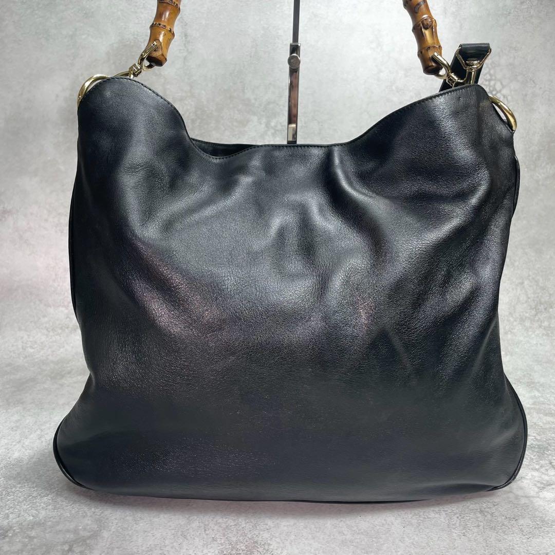Gucci Shoulder Bag 2-Way Bamboo Black Leather — view 3