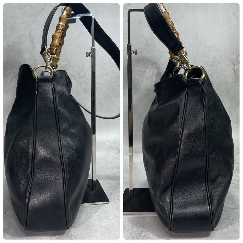 Gucci Shoulder Bag 2-Way Bamboo Black Leather — view 7