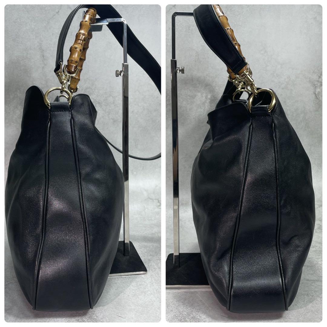 Gucci Shoulder Bag 2-Way Bamboo Black Leather — view 7